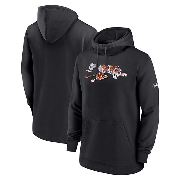 Youth Black Cincinnati Bengals Retro Color Block Pullover Hoodie