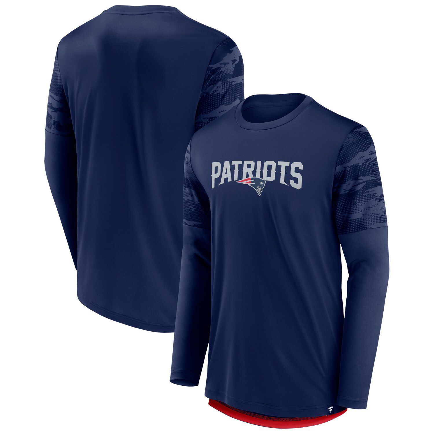 Men's Nike Red/Royal New England Patriots Throwback Raglan Long Sleeve  T-Shirt