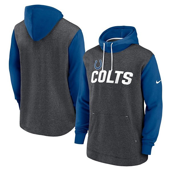 Men's Nike Heathered Charcoal/Royal Indianapolis Colts Surrey Legacy  Pullover Hoodie