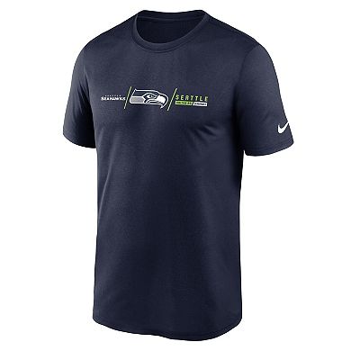 Men's Nike Navy Seattle Seahawks Horizontal Lockup Legend Performance T-Shirt