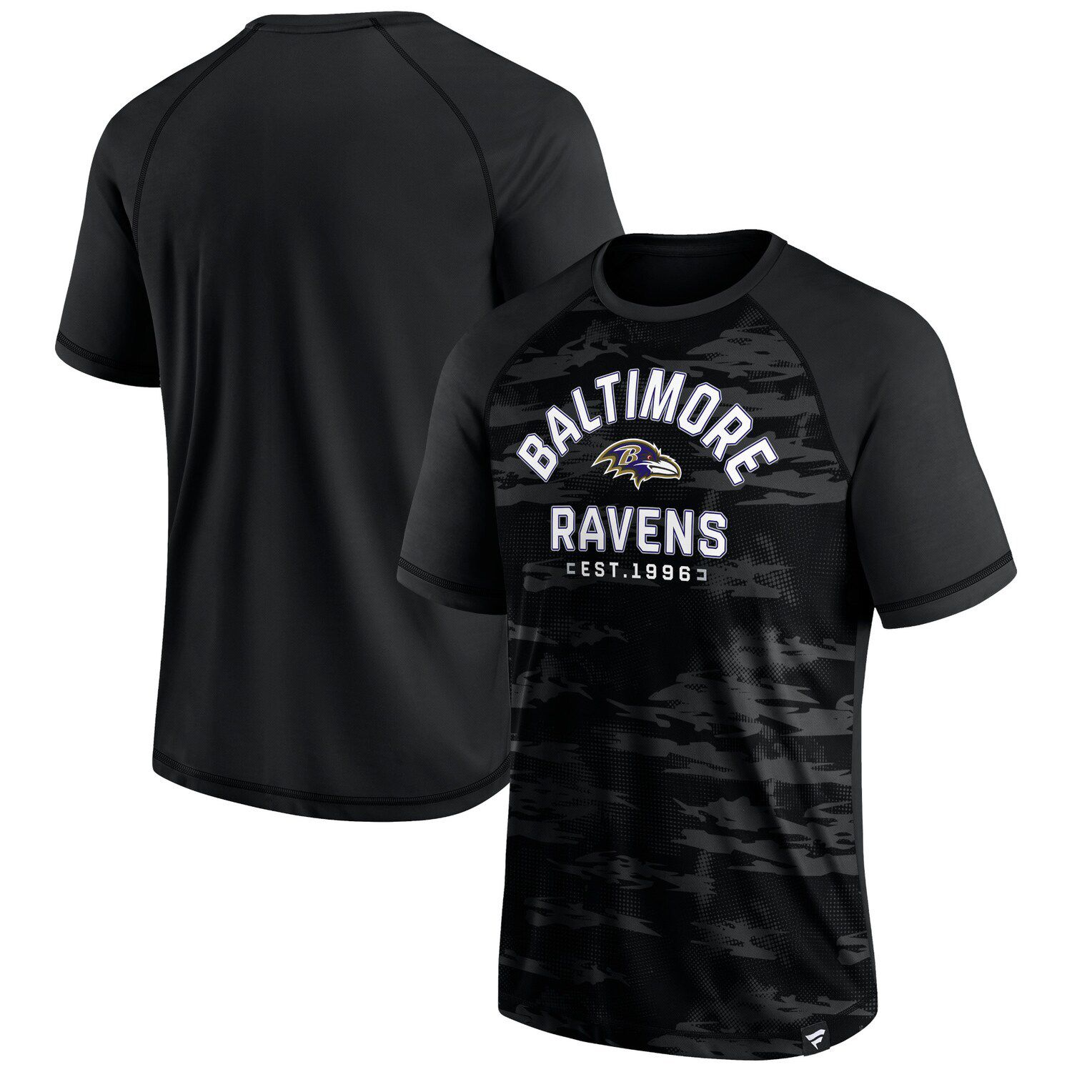 Men's Nike Black Baltimore Ravens Wordmark Logo Tri-Blend T-Shirt