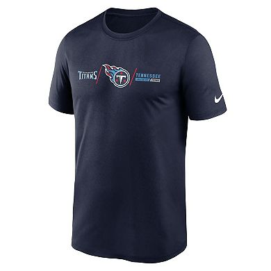 Men's Nike Navy Tennessee Titans Horizontal Lockup Legend Performance T-Shirt