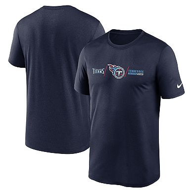 Men's Nike Navy Tennessee Titans Horizontal Lockup Legend Performance T-Shirt