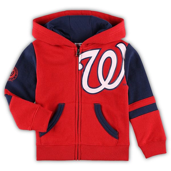 Newborn & Infant Red Washington Nationals Fleece FullZip Hoodie