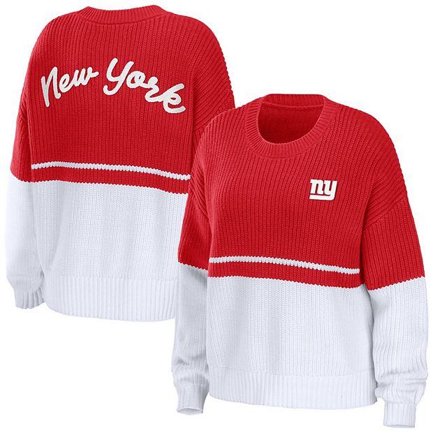 Women's Wear by Erin Andrews White New York Giants Domestic Pullover Sweatshirt Size: Small