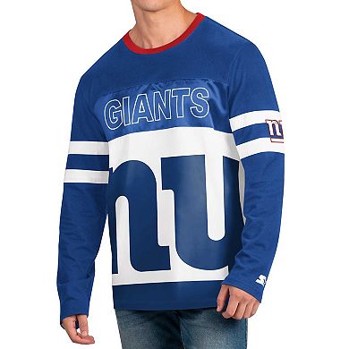 Men's Starter Royal/White New York Giants Halftime Long Sleeve T-Shirt