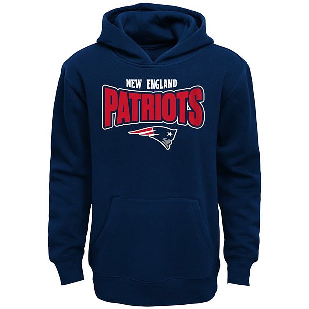 Youth Navy New England Patriots Draft Pick Pullover Hoodie