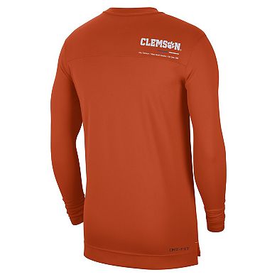 Men's Nike Orange Clemson Tigers 2022 Coach Performance Long Sleeve V-Neck T-Shirt