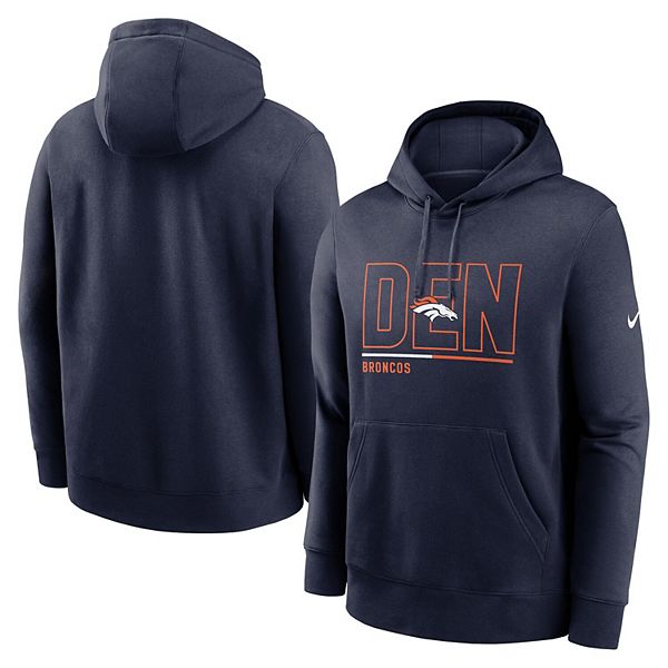 Men's Nike Navy Denver Broncos City Code Club Fleece Pullover