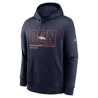 Nike Women's Nike Navy Denver Broncos Wordmark Club Fleece Pullover Hoodie