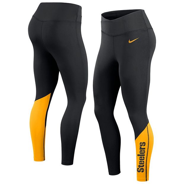 Women's Nike Black/Gold Pittsburgh Steelers 7/8 Performance Leggings