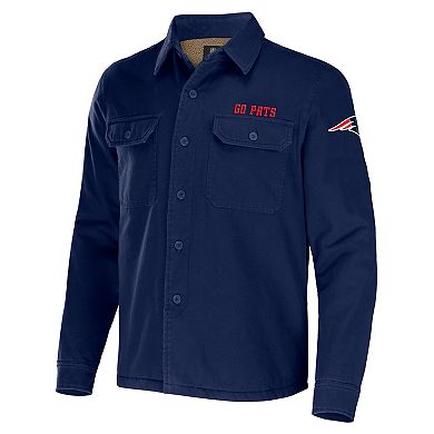 Men's NFL x Darius Rucker Collection by Fanatics Navy New England Patriots Canvas Button-Up Shirt Jacket
