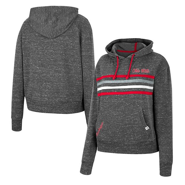 Women's Colosseum Charcoal Ohio State Buckeyes Backstage Speckled Pullover  Hoodie