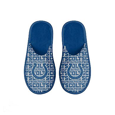 Youth FOCO Indianapolis Colts Scuff Wordmark Slide Slippers
