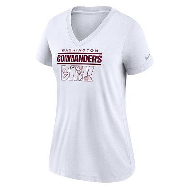 Women's Nike White Washington Commanders Hometown Collection Tri-Blend V-Neck T-Shirt
