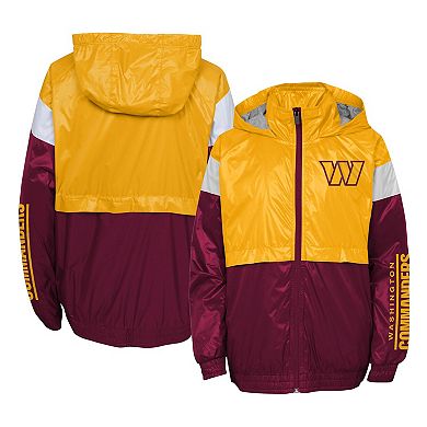 Youth Gold/Burgundy Washington Commanders Goal Line Stance Full-Zip Hoodie Windbreaker Jacket