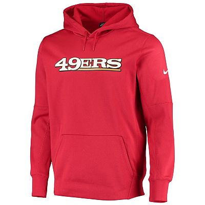 Men s Nike Scarlet San Francisco 49ers Wordmark Performance Pullover Hoodie
