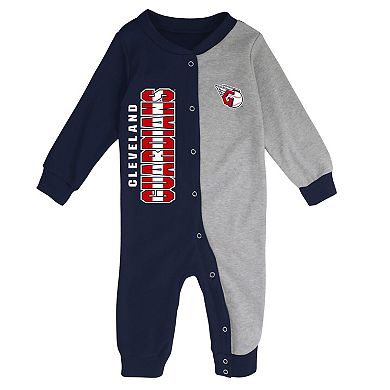 Infant Navy/Gray Cleveland Guardians Halftime Sleeper