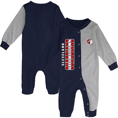 Infant Navy/Gray Cleveland Guardians Halftime Sleeper