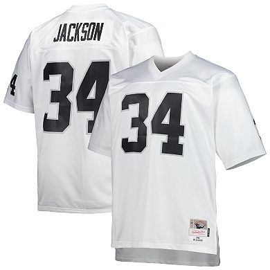 Men's Mitchell & Ness Bo Jackson White Las Vegas Raiders Big & Tall 1988 Retired Player Replica Jersey