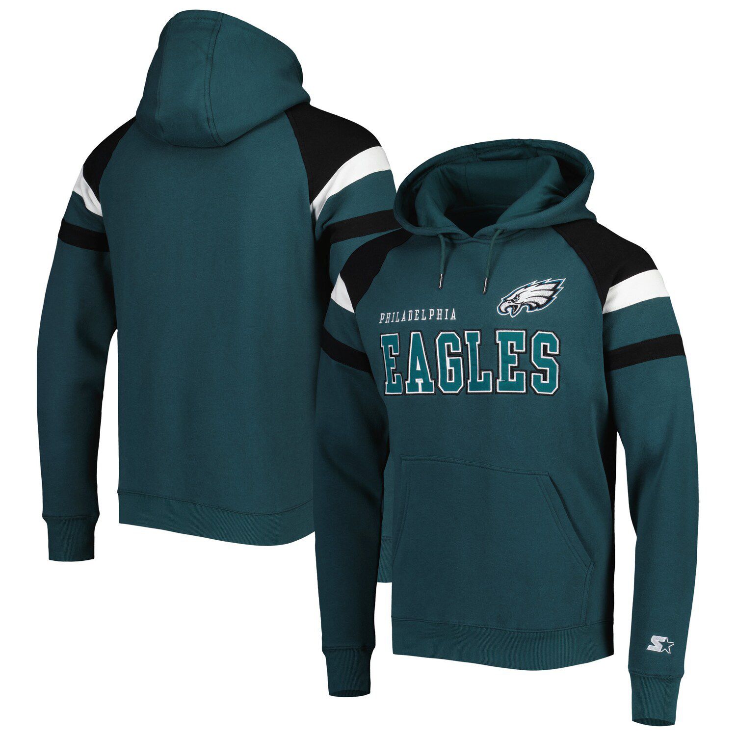 Philadelphia Eagles New Era Colorblock Current Pullover Hoodie