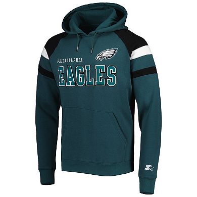 Men's Starter Midnight Green Philadelphia Eagles Draft Fleece Raglan ...