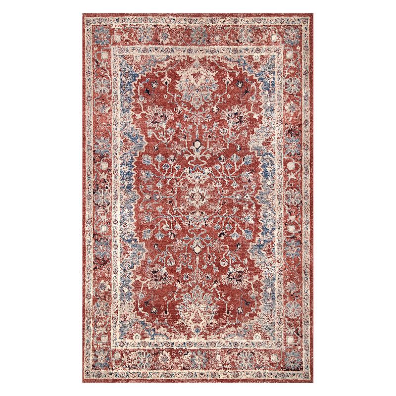 nuLoom Vintage Faded Evelyn Area Rug, Red, 8X10 Ft