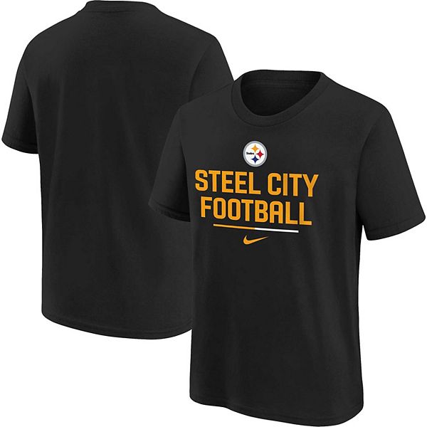 Youth Nike Black Pittsburgh Steelers Team Slogan T-Shirt