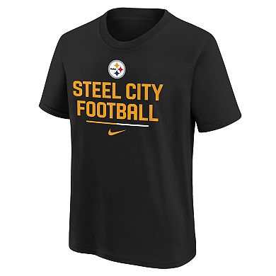 Youth Nike Black Pittsburgh Steelers Team Slogan T-Shirt