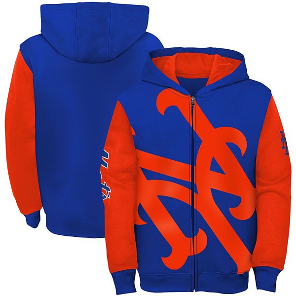 Youth Royal New York Mets Poster Board Full-Zip Hoodie