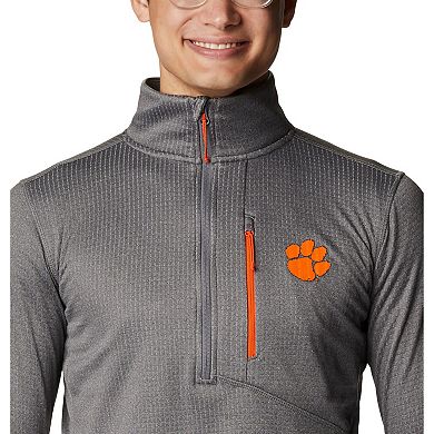 Men's Columbia Gray Clemson Tigers Park View Omni-Wick Half-Zip Top
