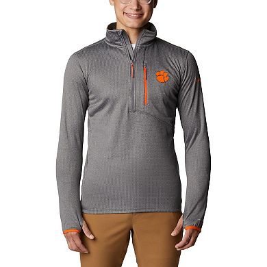 Men's Columbia Gray Clemson Tigers Park View Omni-Wick Half-Zip Top