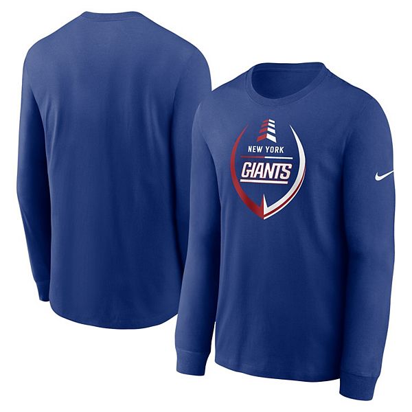 New York Giants Youth Icon Cotton Long Sleeve T-Shirt - Royal