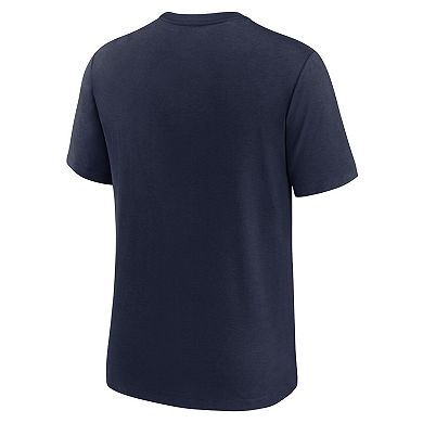 Men's Nike Navy Tennessee Titans Wordmark Logo Tri-Blend T-Shirt