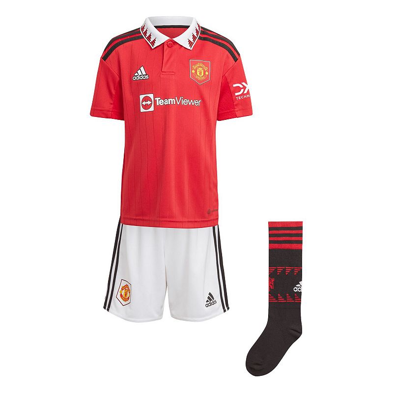 Toddler adidas Red Manchester United 2022/23 Home Mini Kit, Toddler Unisex,