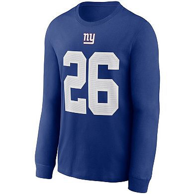 Men's Nike Saquon Barkley Royal New York Giants Player Name & Number 