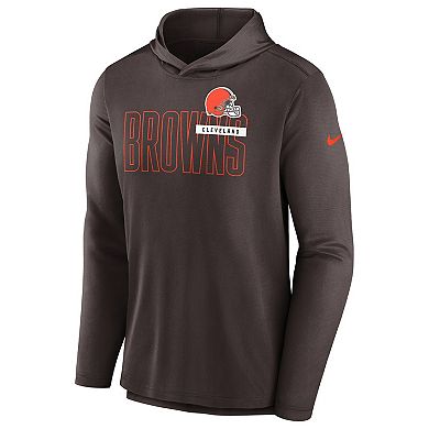 Men's Nike Brown Cleveland Browns Lightweight Performance Hooded Long Sleeve T-Shirt