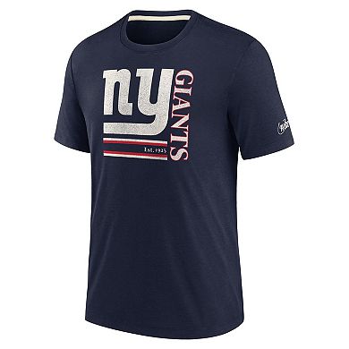 Men's Nike Navy New York Giants Wordmark Logo Tri-Blend T-Shirt