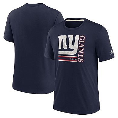 Men's Nike Navy New York Giants Wordmark Logo Tri-Blend T-Shirt