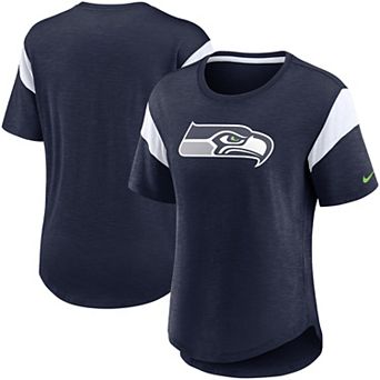 Women's Nike Heathered College Navy Seattle Seahawks Primary Logo Slub Fashion Top