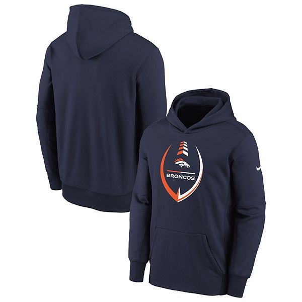 Youth Nike Navy Denver Broncos Icon Performance Pullover Hoodie