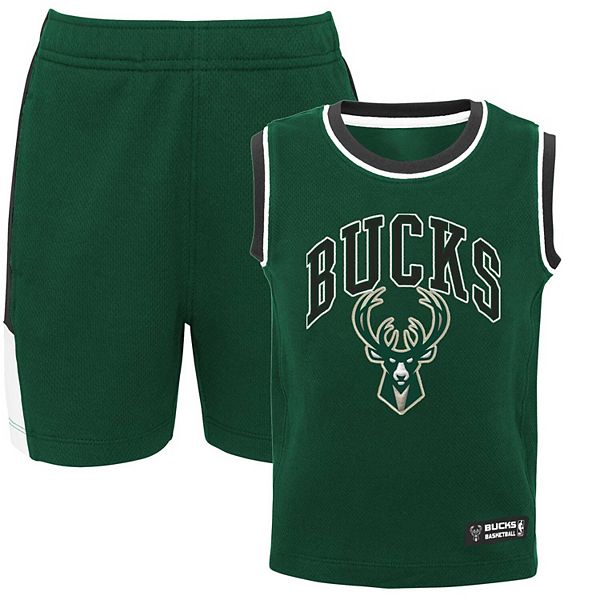 Toddler Hunter Green Milwaukee Bucks Jersey Tank Top & Shorts Set