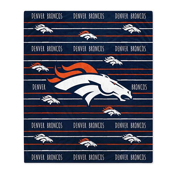 NFL Denver Broncos Helmet Stripes Flannel Fleece Blanket