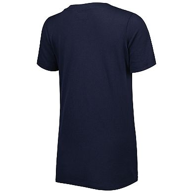 Women's New Era Navy New England Patriots Ink Dye Sideline V-Neck T-Shirt