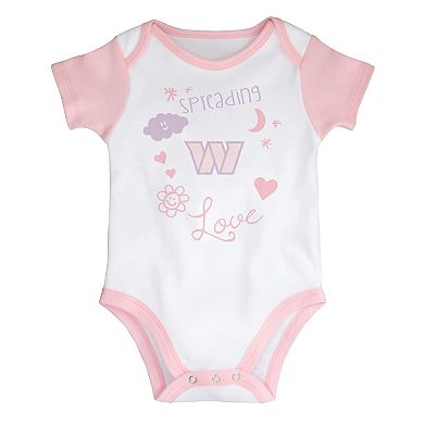 Girls Newborn & Infant White Washington Commanders Spreading Love Bodysuit and Tutu Leggings Set