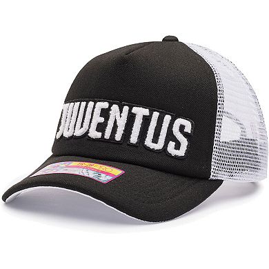 Men's Black/White Juventus Freshman Trucker Snapback Hat