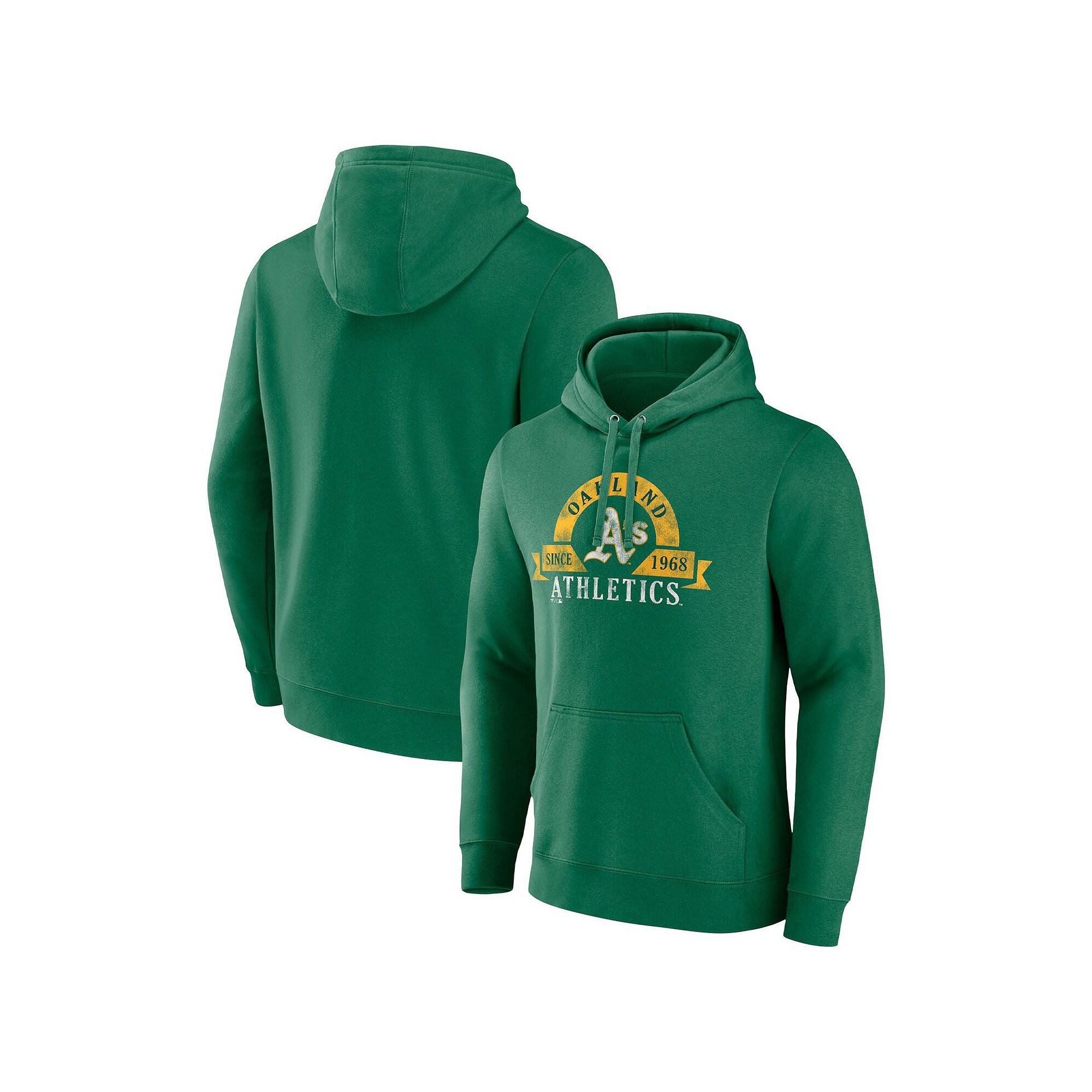 Mens Majestic Kelly Green Oakland Athletics Utility Pullover Hoodie, Size: