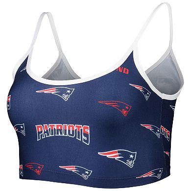 Women's Concepts Sport Navy/White New England Patriots Breakthrough Allover Knit Sports Bra