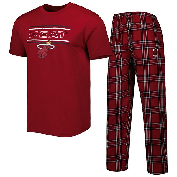 Men's Concepts Sport Red/Black Miami Heat Badge T-Shirt & Pajama Pants ...