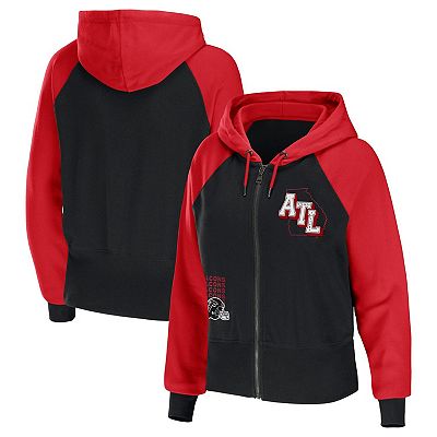 Women s WEAR by Erin Andrews Black Atlanta Falcons Colorblock Full Zip Hoodie